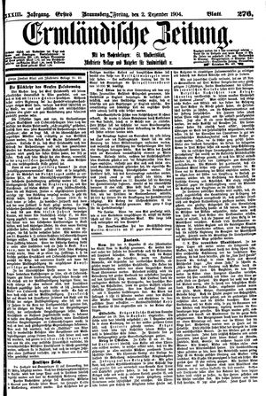 Ermländische Zeitung on Dec 2, 1904