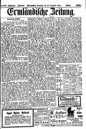 Ermländische Zeitung vom 18.12.1904