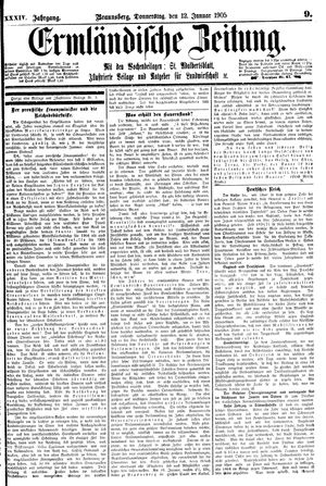 Ermländische Zeitung vom 12.01.1905