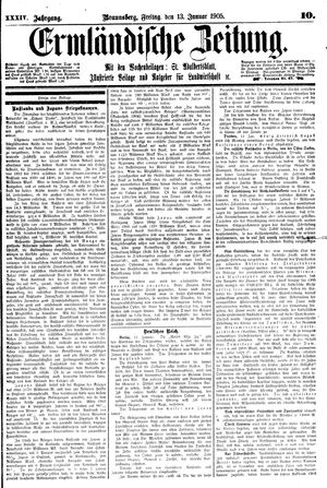Ermländische Zeitung vom 13.01.1905