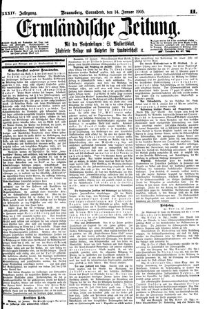 Ermländische Zeitung vom 14.01.1905