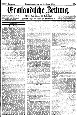 Ermländische Zeitung vom 20.01.1905