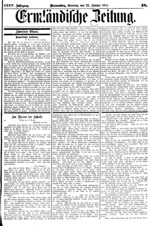 Ermländische Zeitung vom 22.01.1905