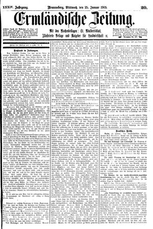 Ermländische Zeitung vom 25.01.1905