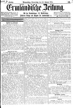 Ermländische Zeitung vom 26.01.1905