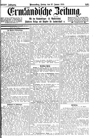 Ermländische Zeitung vom 27.01.1905