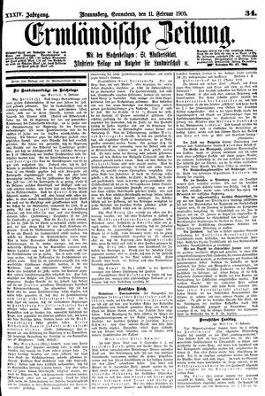 Ermländische Zeitung vom 11.02.1905