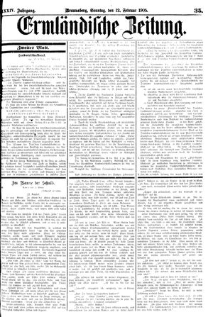 Ermländische Zeitung vom 12.02.1905