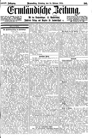 Ermländische Zeitung vom 14.02.1905