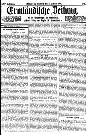 Ermländische Zeitung vom 15.02.1905