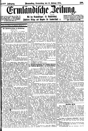 Ermländische Zeitung vom 16.02.1905