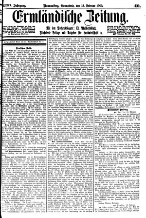 Ermländische Zeitung vom 18.02.1905