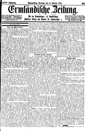 Ermländische Zeitung vom 19.02.1905
