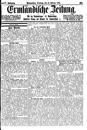 Ermländische Zeitung vom 21.02.1905