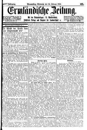 Ermländische Zeitung vom 22.02.1905