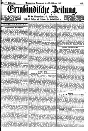 Ermländische Zeitung vom 25.02.1905