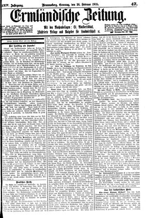 Ermländische Zeitung vom 26.02.1905