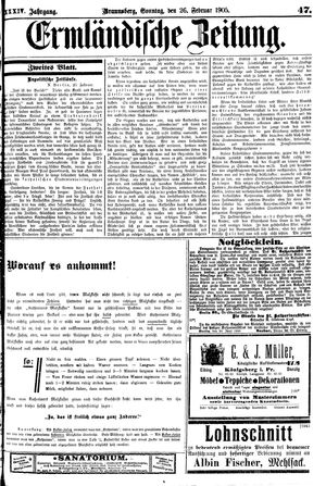 Ermländische Zeitung vom 26.02.1905