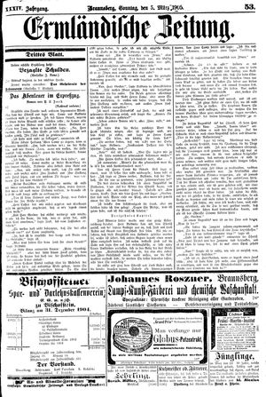 Ermländische Zeitung vom 05.03.1905