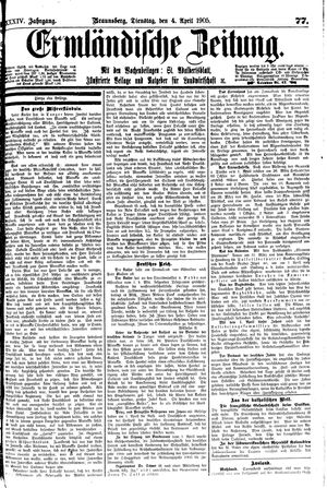Ermländische Zeitung vom 04.04.1905