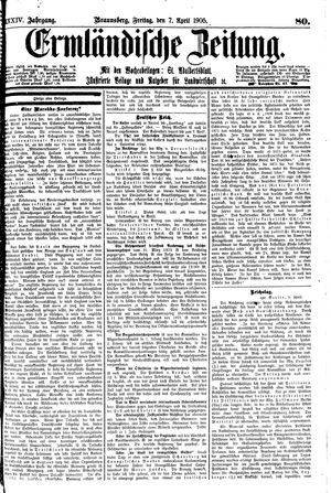 Ermländische Zeitung vom 07.04.1905