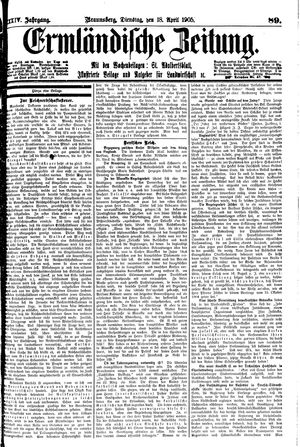 Ermländische Zeitung vom 18.04.1905