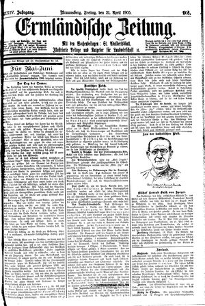 Ermländische Zeitung vom 21.04.1905