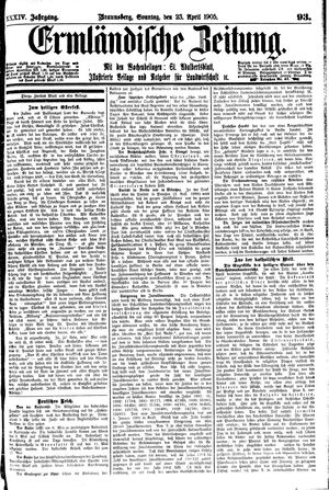 Ermländische Zeitung vom 23.04.1905