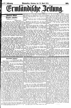 Ermländische Zeitung vom 30.04.1905