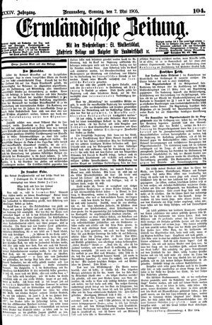 Ermländische Zeitung vom 07.05.1905