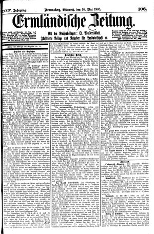 Ermländische Zeitung vom 10.05.1905