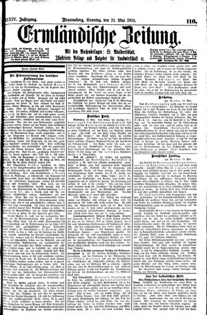 Ermländische Zeitung vom 21.05.1905