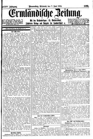 Ermländische Zeitung vom 07.06.1905