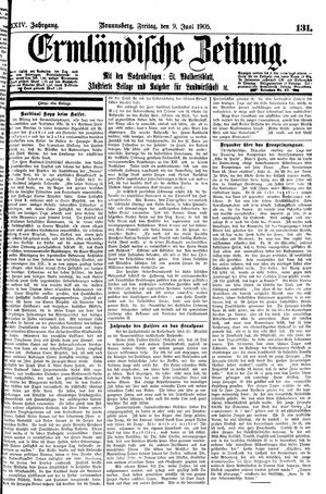Ermländische Zeitung vom 09.06.1905