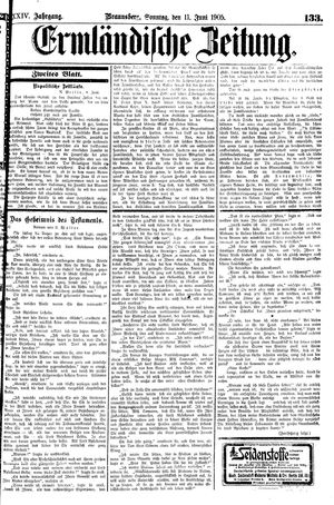 Ermländische Zeitung vom 11.06.1905