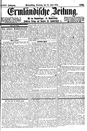 Ermländische Zeitung vom 20.06.1905