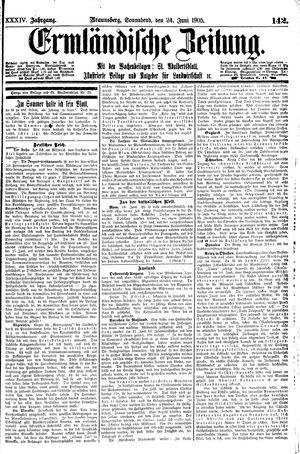 Ermländische Zeitung vom 24.06.1905
