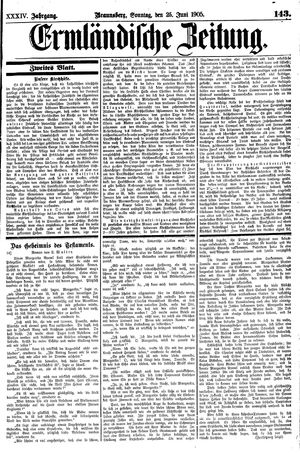 Ermländische Zeitung vom 25.06.1905