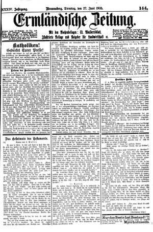 Ermländische Zeitung vom 27.06.1905