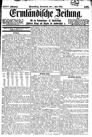 Ermländische Zeitung vom 01.07.1905