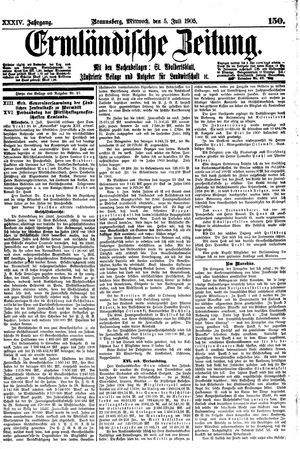Ermländische Zeitung vom 05.07.1905