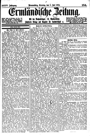 Ermländische Zeitung vom 09.07.1905