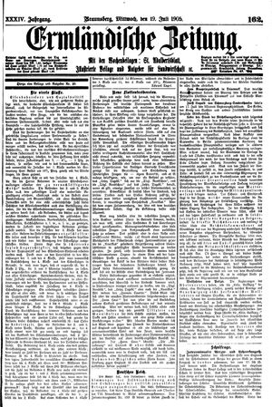 Ermländische Zeitung vom 19.07.1905