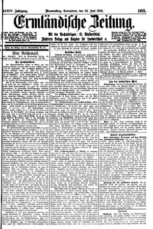 Ermländische Zeitung vom 22.07.1905