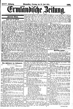 Ermländische Zeitung vom 23.07.1905