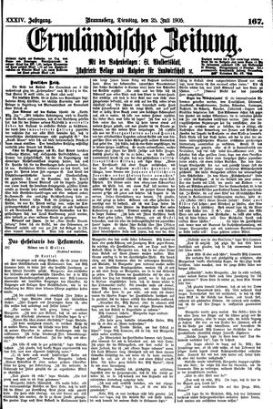Ermländische Zeitung vom 25.07.1905
