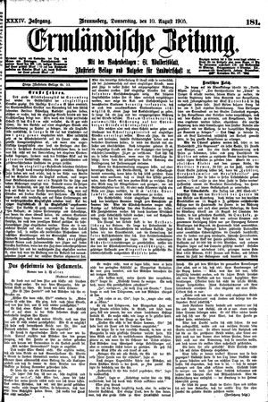 Ermländische Zeitung on Aug 10, 1905
