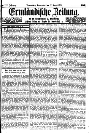 Ermländische Zeitung vom 17.08.1905