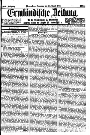 Ermländische Zeitung vom 20.08.1905