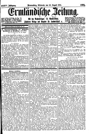 Ermländische Zeitung vom 23.08.1905